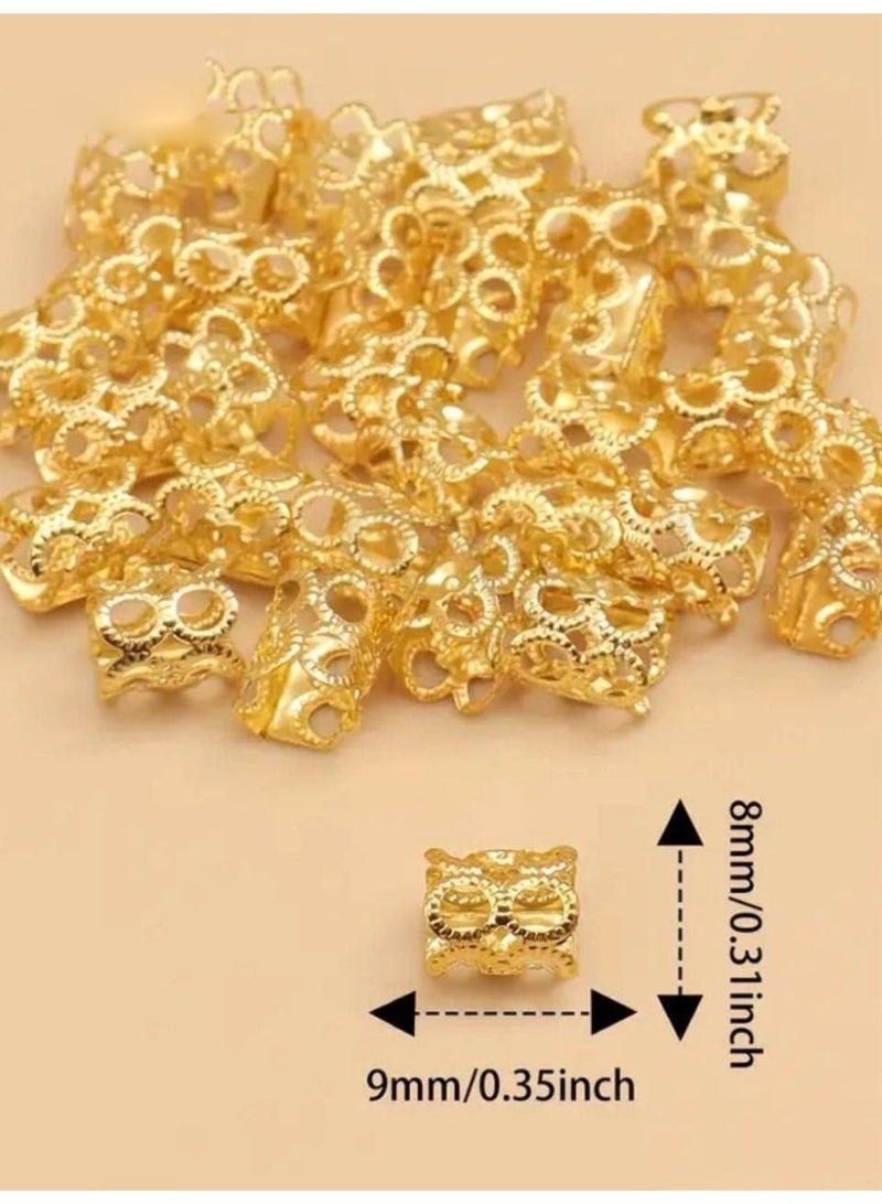 30 pieces of gold hair and hijab accessory rings for parties and special occasions - Image 4